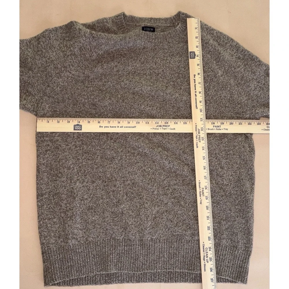 J Crew Mens Supersoft Crewneck Sweater XL Lambswool Blend Marled Mole Brown